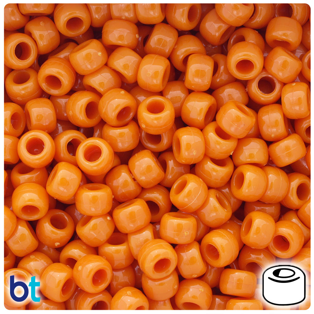 Butternut Opaque 9mm Barrel Pony Beads (500pcs)