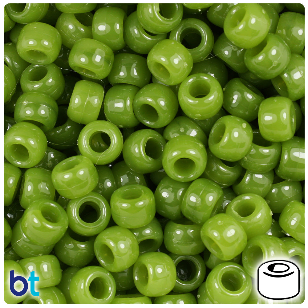 Jade Opaque 9mm Barrel Pony Beads (500pcs)
