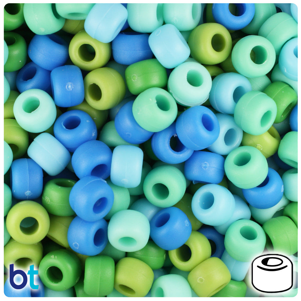 Blueberry Mix Matte 9mm Barrel Pony Beads (500pcs)