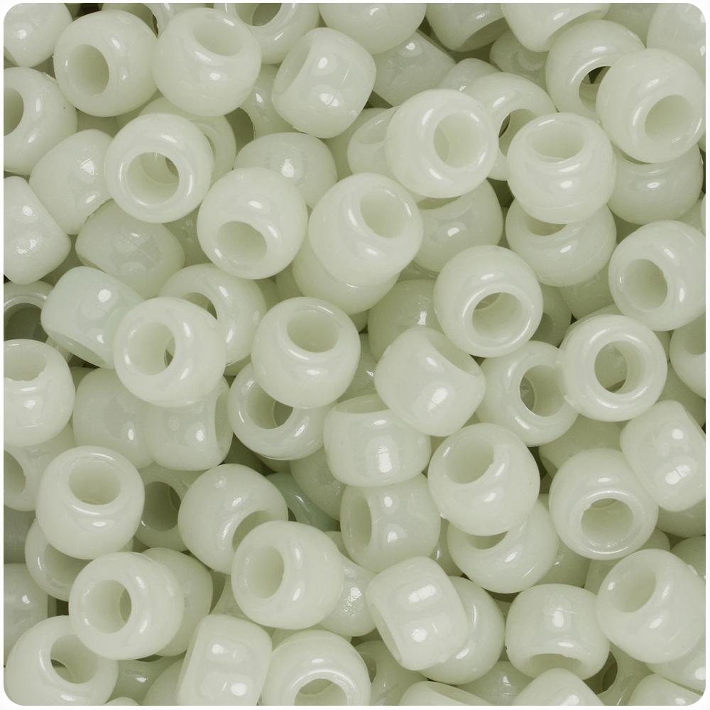Super Glow 9mm Barrel Pony Beads (100pcs)