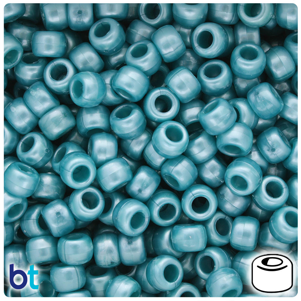 Medium Caribbean Pearl 9mm Barrel Pony Beads (500pcs)