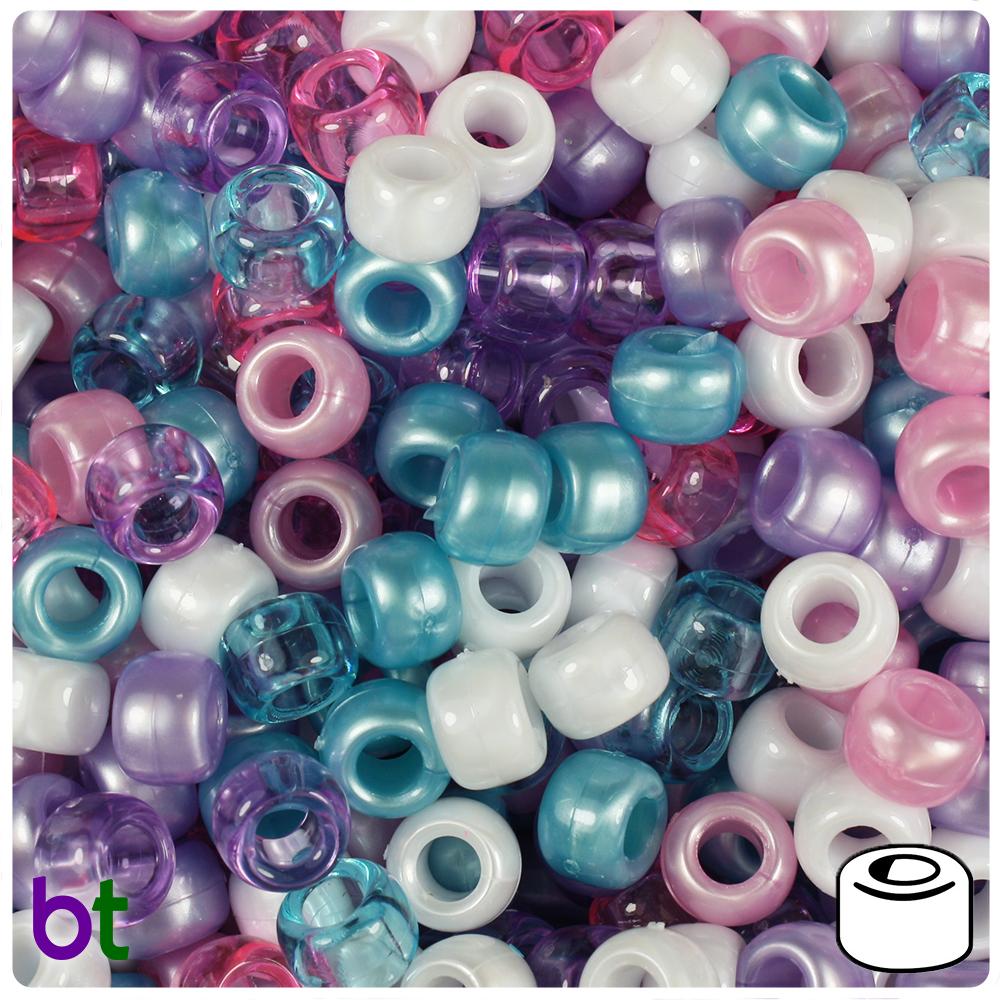 Unicorn Multi 9mm Barrel Pony Beads (100pcs)