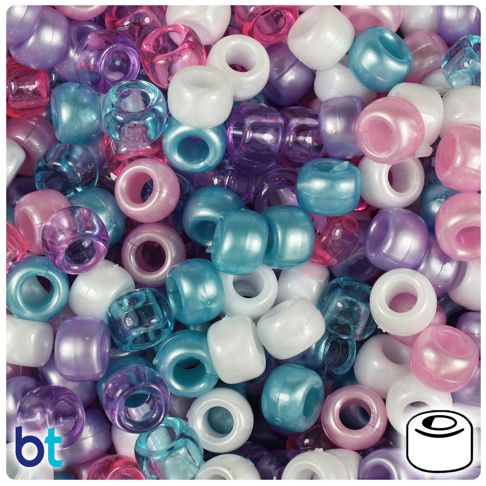 Unicorn Multi 9mm Barrel Pony Beads (500pcs)