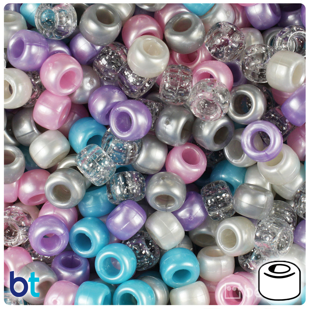 Fairy Tale Multi 9mm Barrel Pony Beads (100pcs)