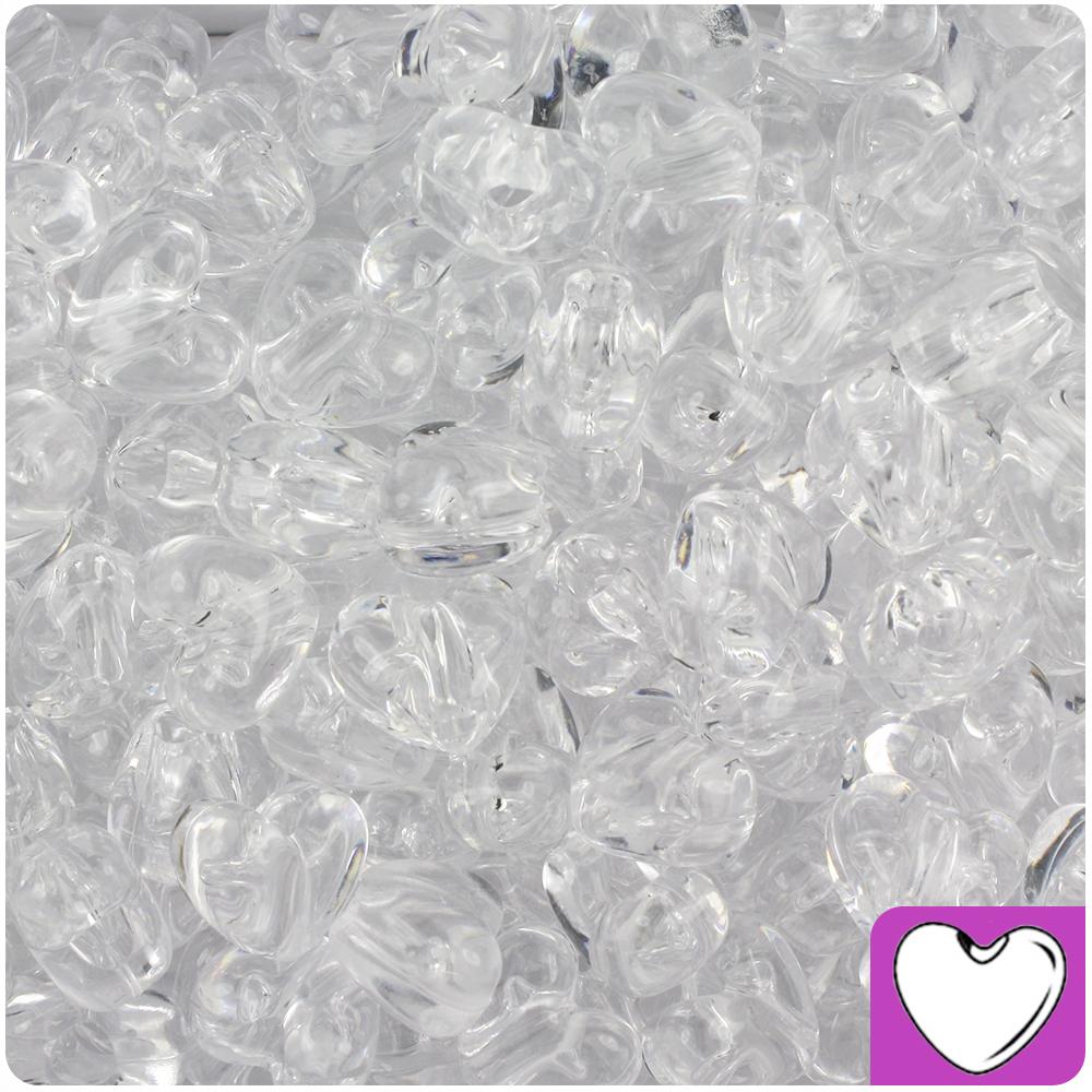 Crystal Transparent 12mm Heart (VH) Pony Beads (50pcs)