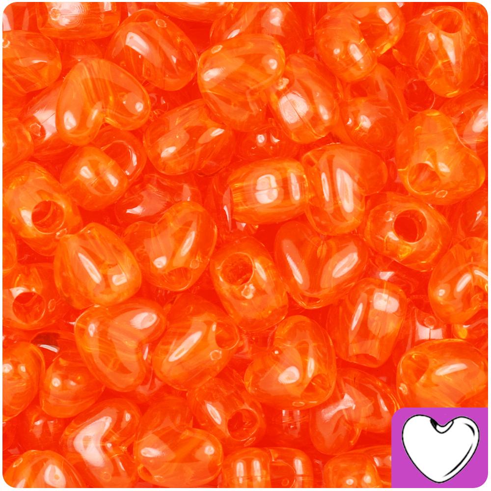 Hyacinth Transparent 12mm Heart (VH) Pony Beads (50pcs)