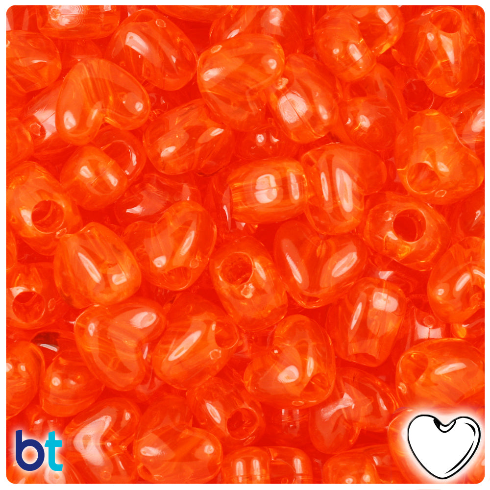 Hyacinth Transparent 12mm Heart (VH) Pony Beads (250pcs)