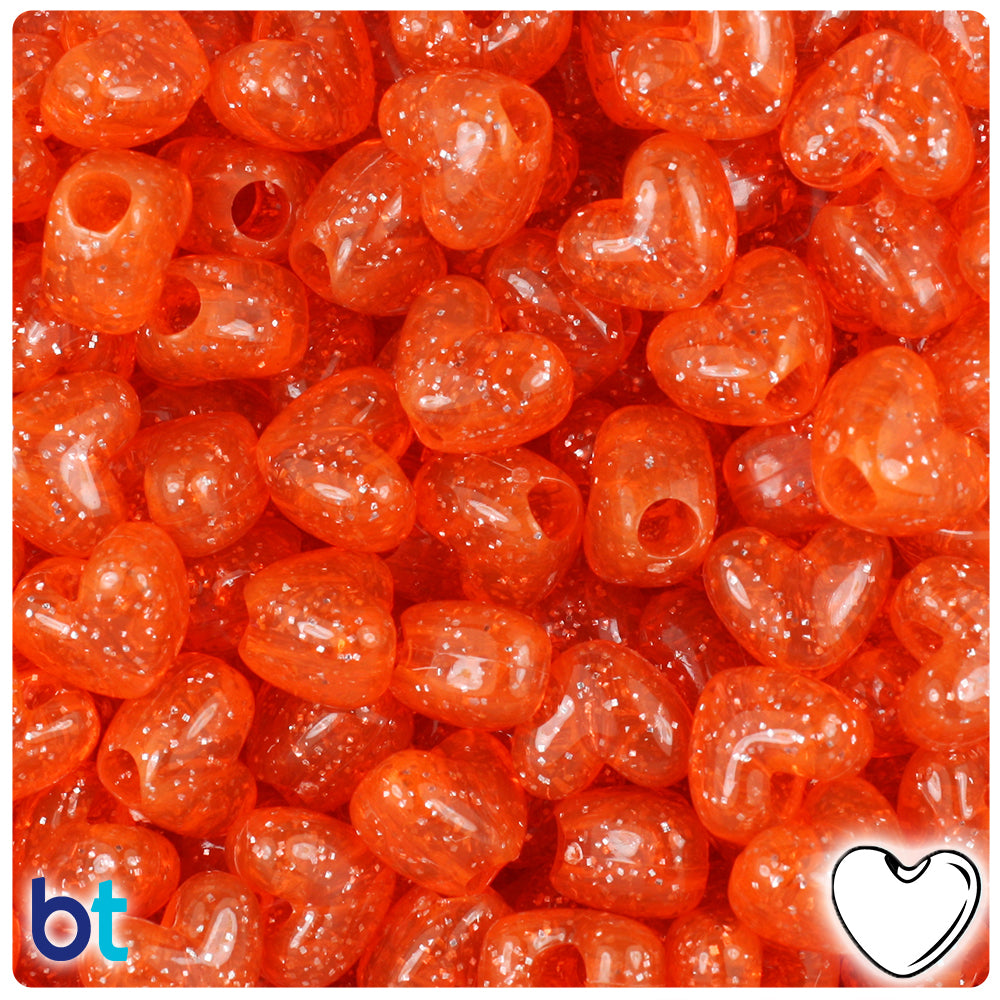 Hyacinth Sparkle 12mm Heart (VH) Pony Beads (250pcs)