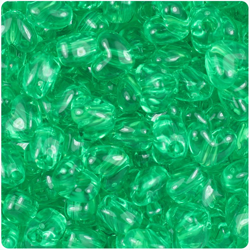 Mint Transparent 12mm Heart (VH) Pony Beads (50pcs)