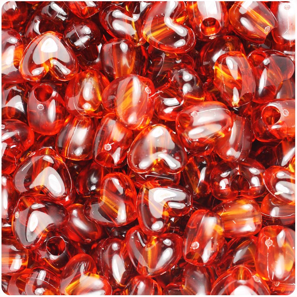 Tortoise Transparent 12mm Heart (VH) Pony Beads (50pcs)