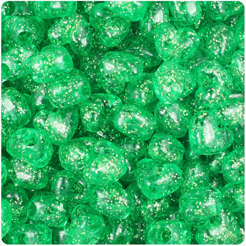 Mint Sparkle 12mm Heart (VH) Pony Beads (50pcs)