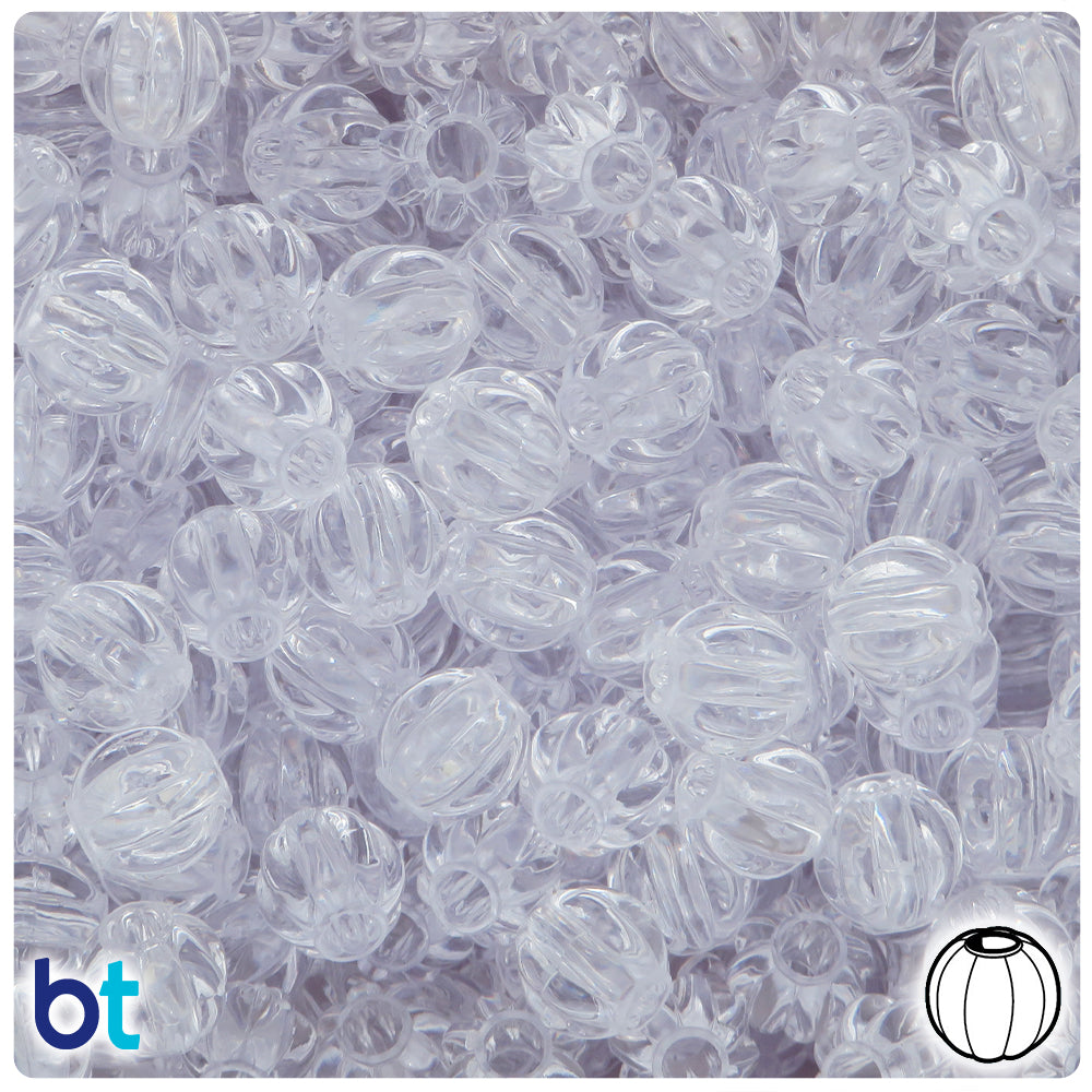 Crystal Transparent 10mm Melon Pony Beads (60pcs)