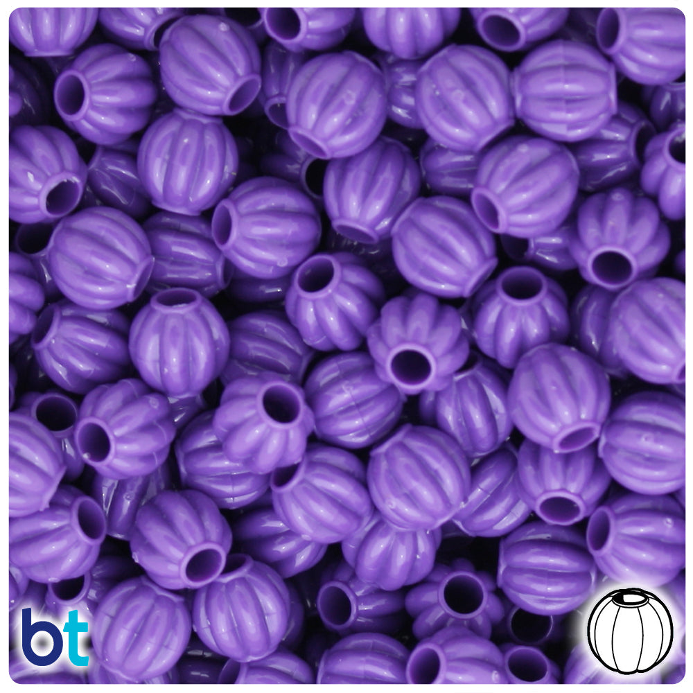 Dark Lilac Opaque 10mm Melon Pony Beads (300pcs)