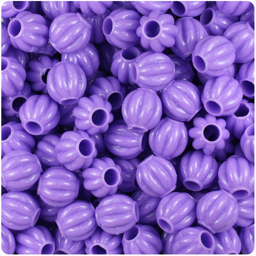 Lilac Opaque 10mm Melon Pony Beads (60pcs)