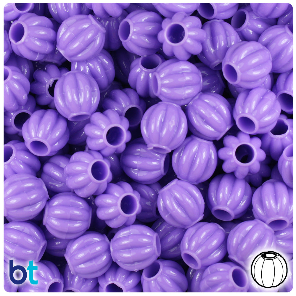 Lilac Opaque 10mm Melon Pony Beads (300pcs)