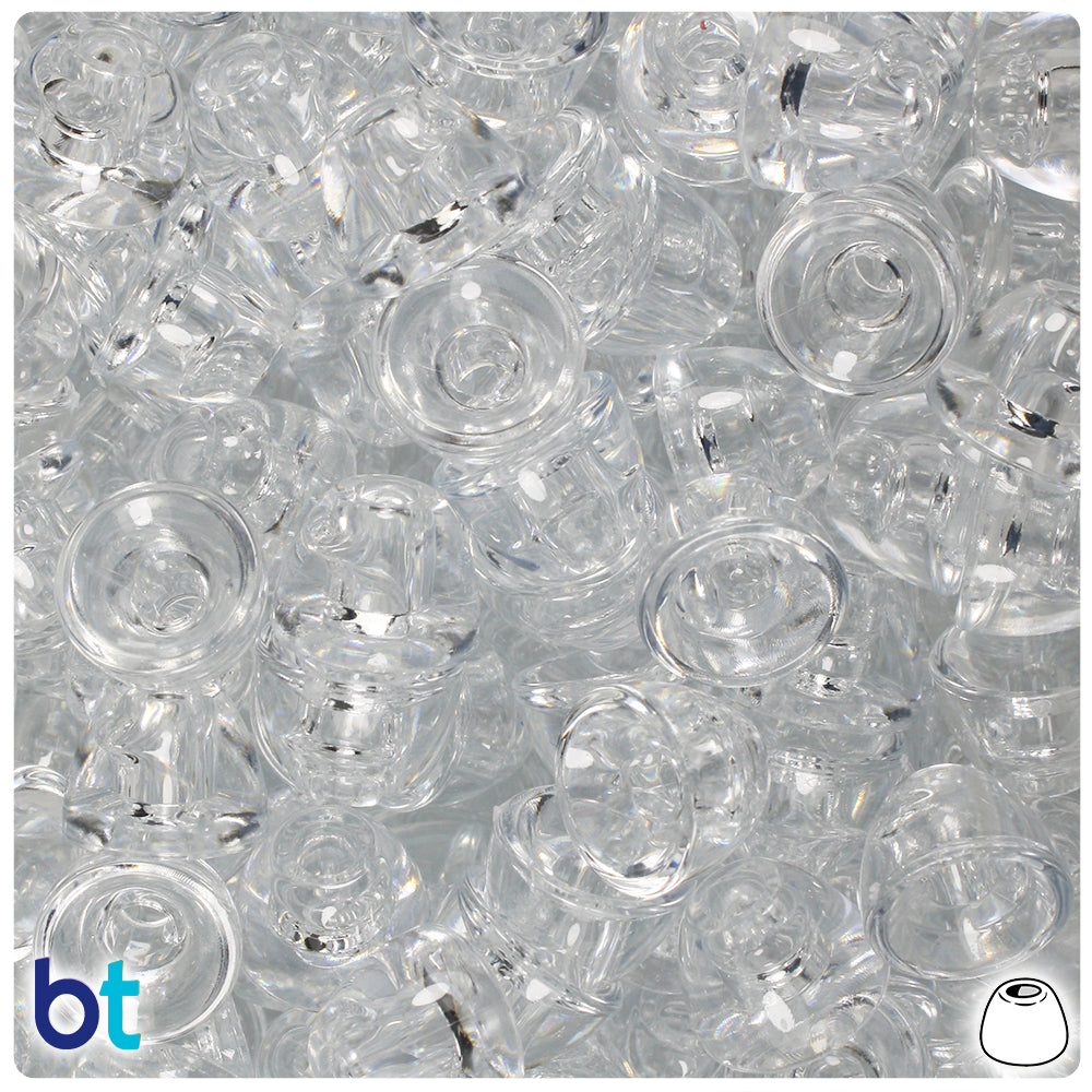 Crystal Transparent 12mm Bell Pony Beads (50pcs)