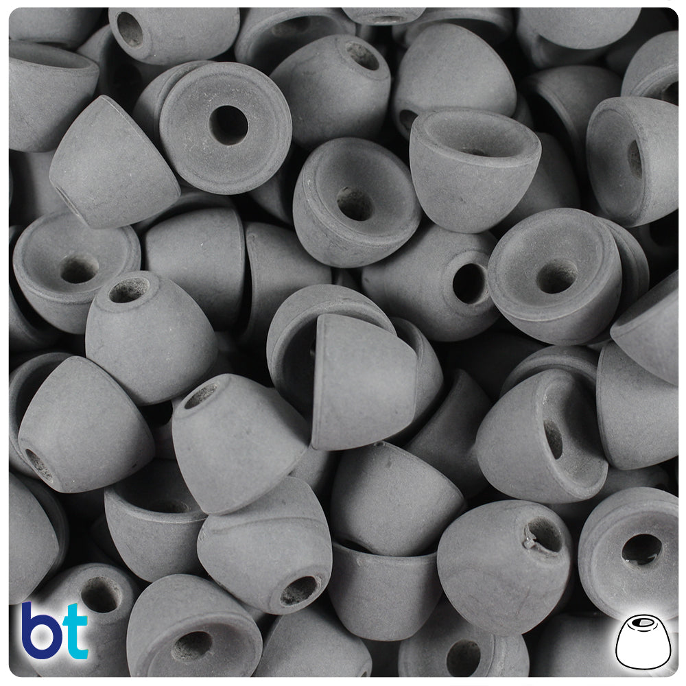 Black Matte 12mm Bell Pony Beads (10pcs)