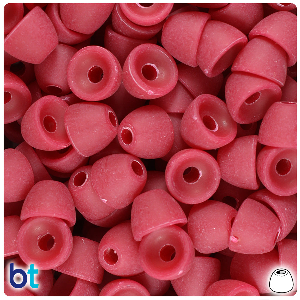 Burgundy Matte 12mm Bell Pony Beads (50pcs)