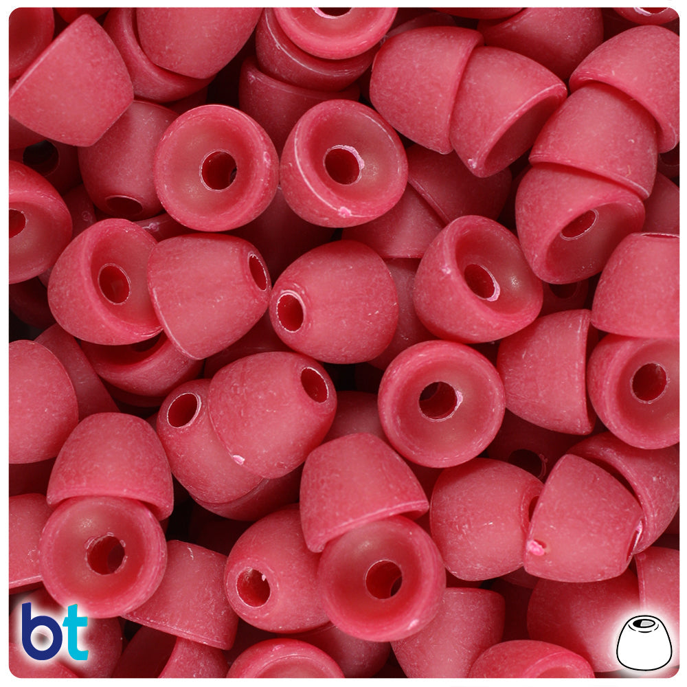 Burgundy Matte 12mm Bell Pony Beads (10pcs)