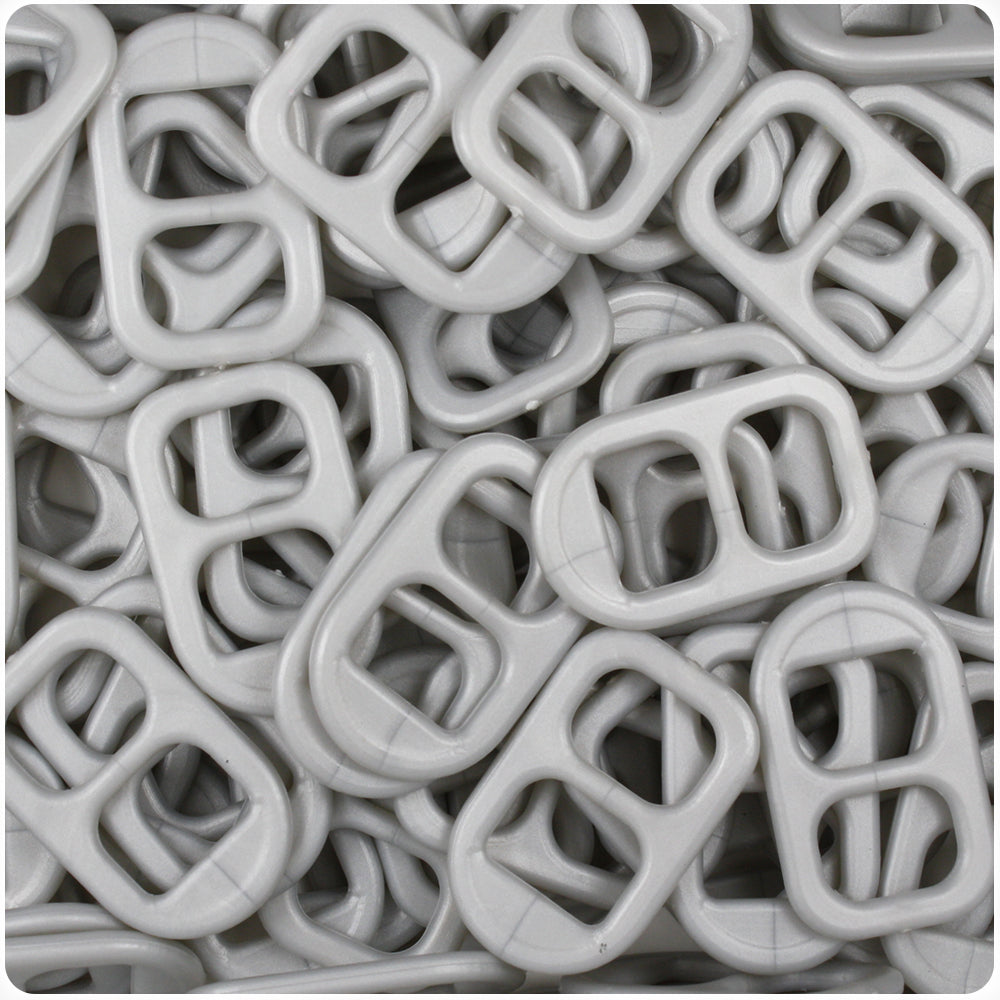 Medium Silver Pearl 25mm Plastic Soda Pop Tabs (2oz)