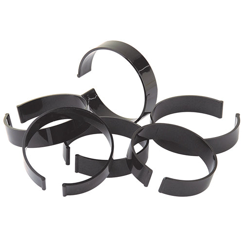 Black Opaque Plastic Bracelet Clips (6pcs)