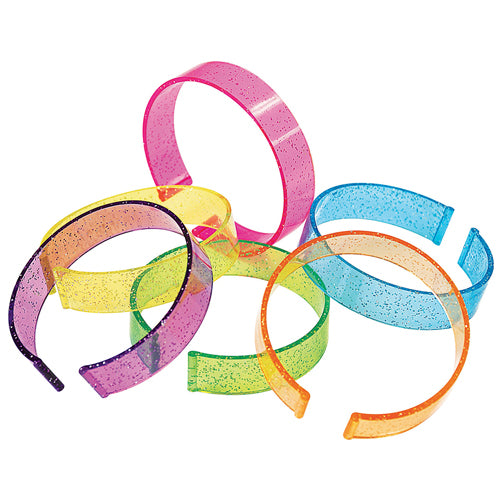 Jelly Mix Sparkle Plastic Bracelet Clips (6pcs)