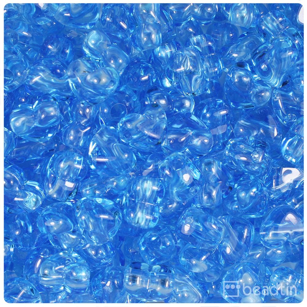 Light Sapphire Transparent 12mm Heart (HH) Pony Beads (50pcs)
