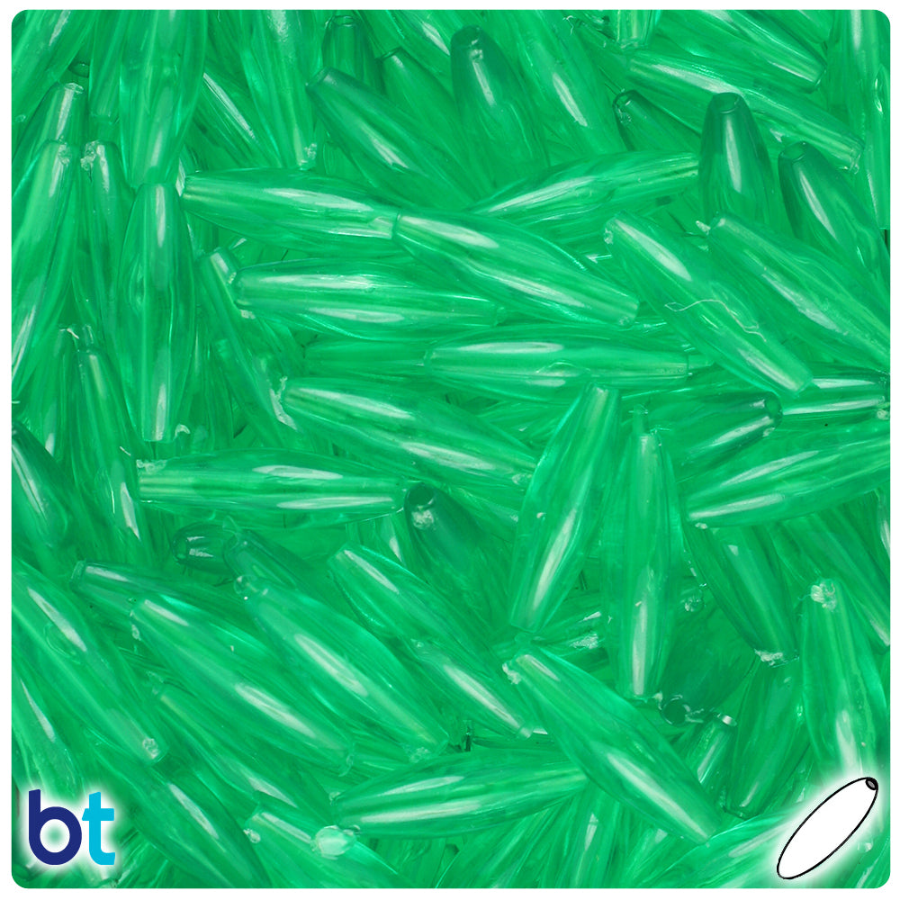 Mint Transparent 19mm Spaghetti Plastic Beads (150pcs)