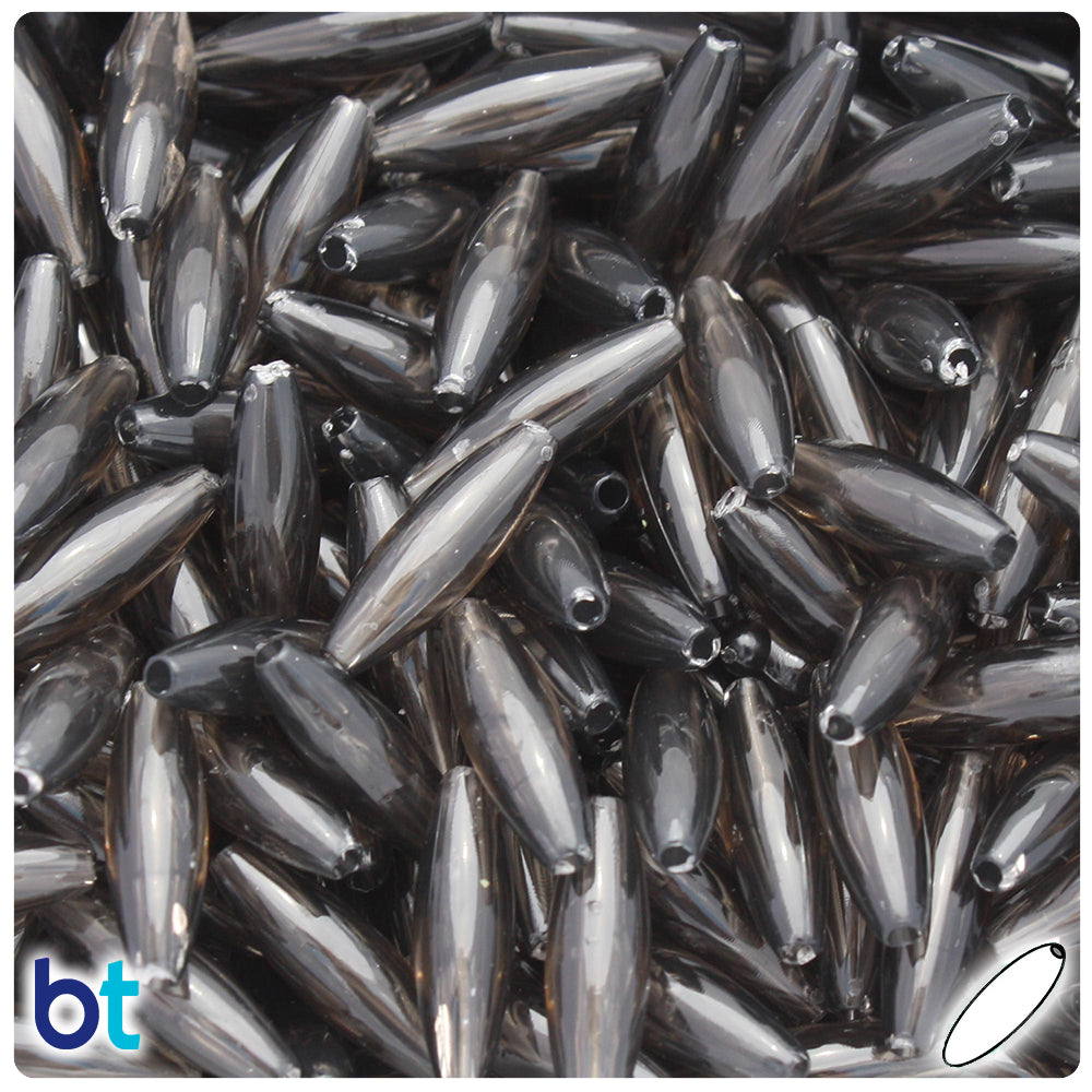 Jet Transparent 19mm Spaghetti Plastic Beads (150pcs)