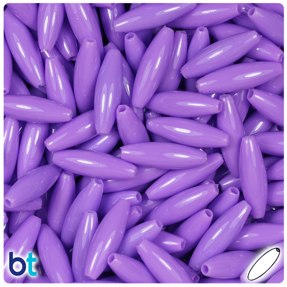 Lilac Opaque 19mm Spaghetti Plastic Beads (150pcs)