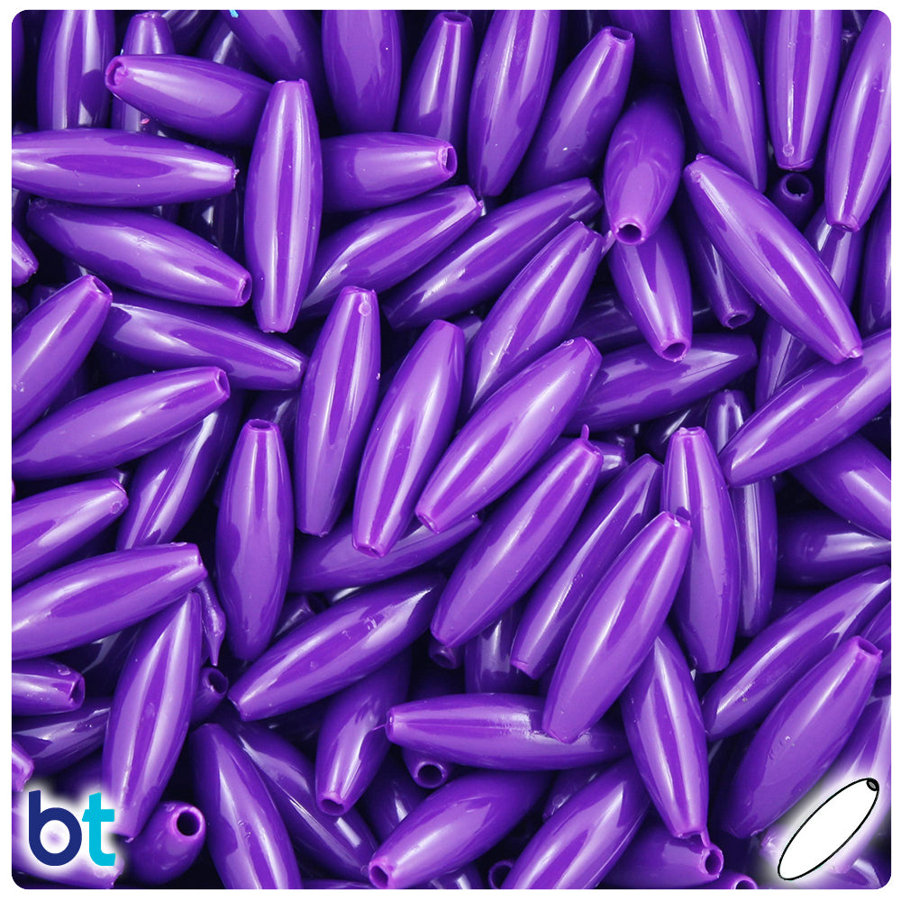 Plum Neon Bright 19mm Spaghetti Plastic Beads (150pcs)