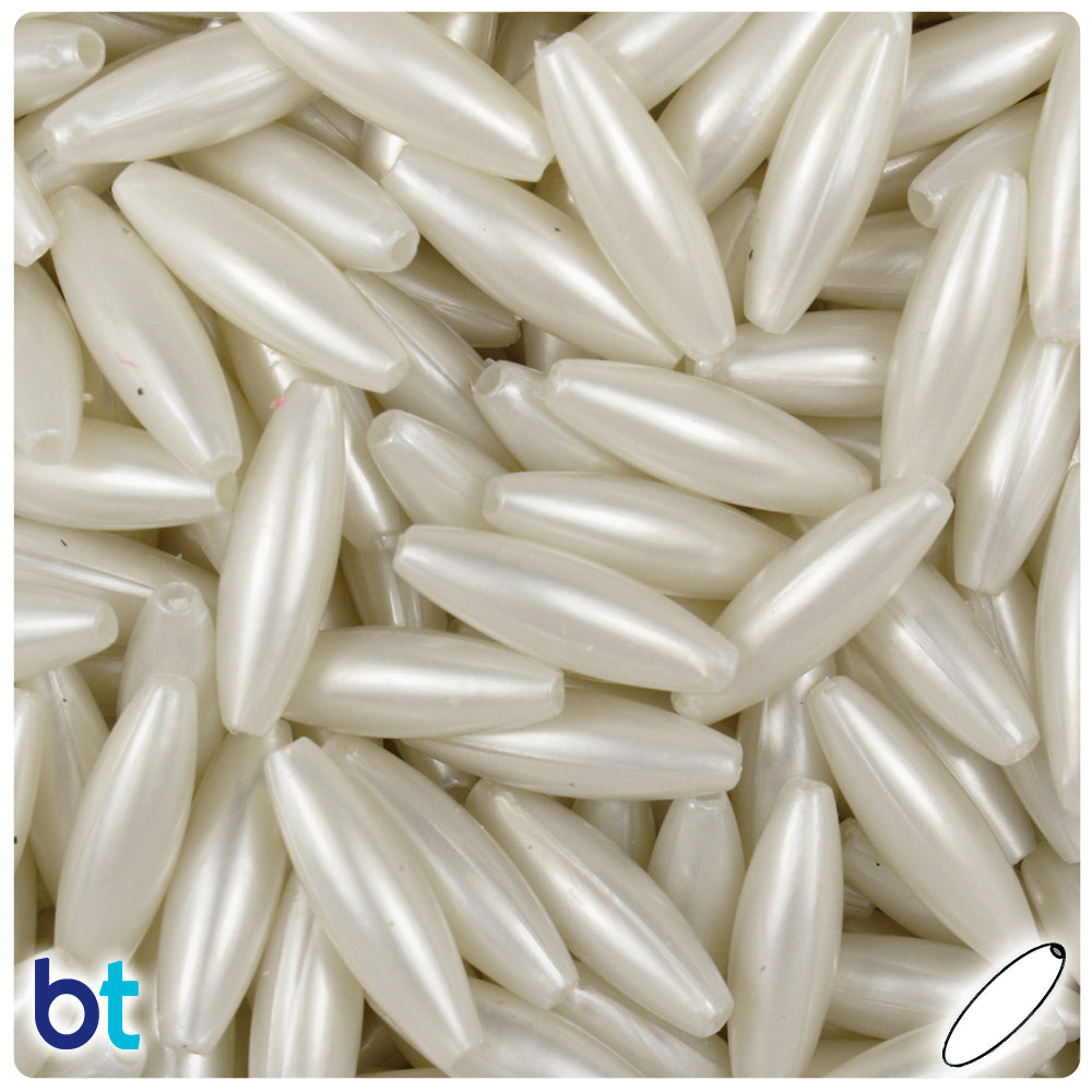 Bridal Pearl 19mm Spaghetti Plastic Beads (150pcs)