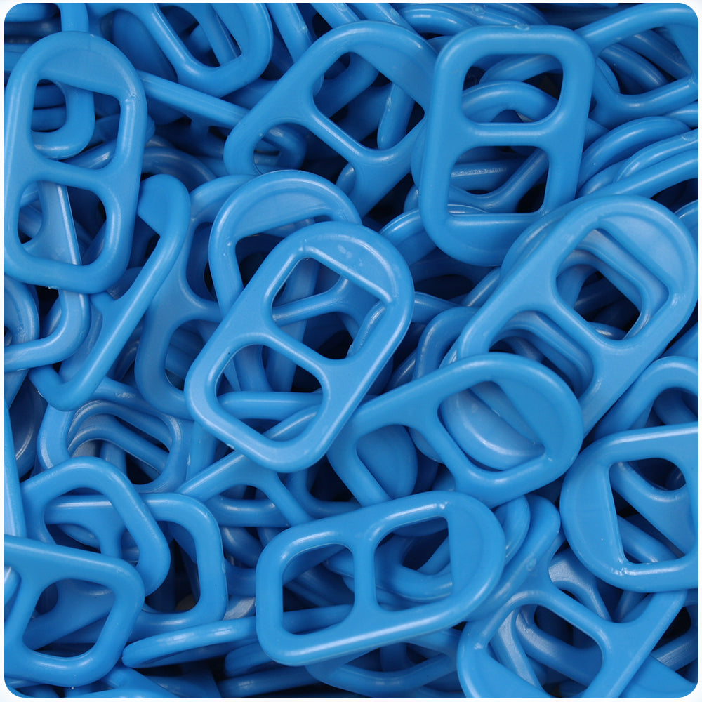 True Blue Neon Bright 25mm Plastic Soda Pop Tabs (150pcs)