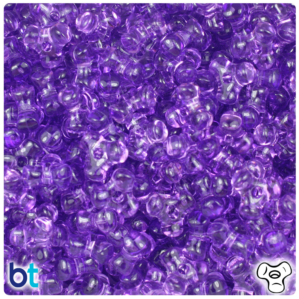 Amethyst Transparent 11mm TriBead Plastic Beads (500pcs)