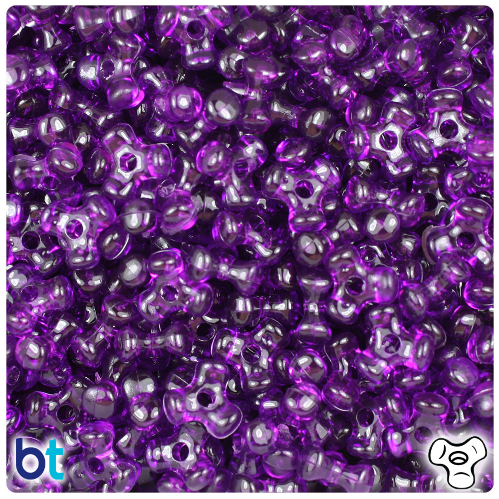 Dark Amethyst Transparent 11mm TriBead Plastic Beads (500pcs)