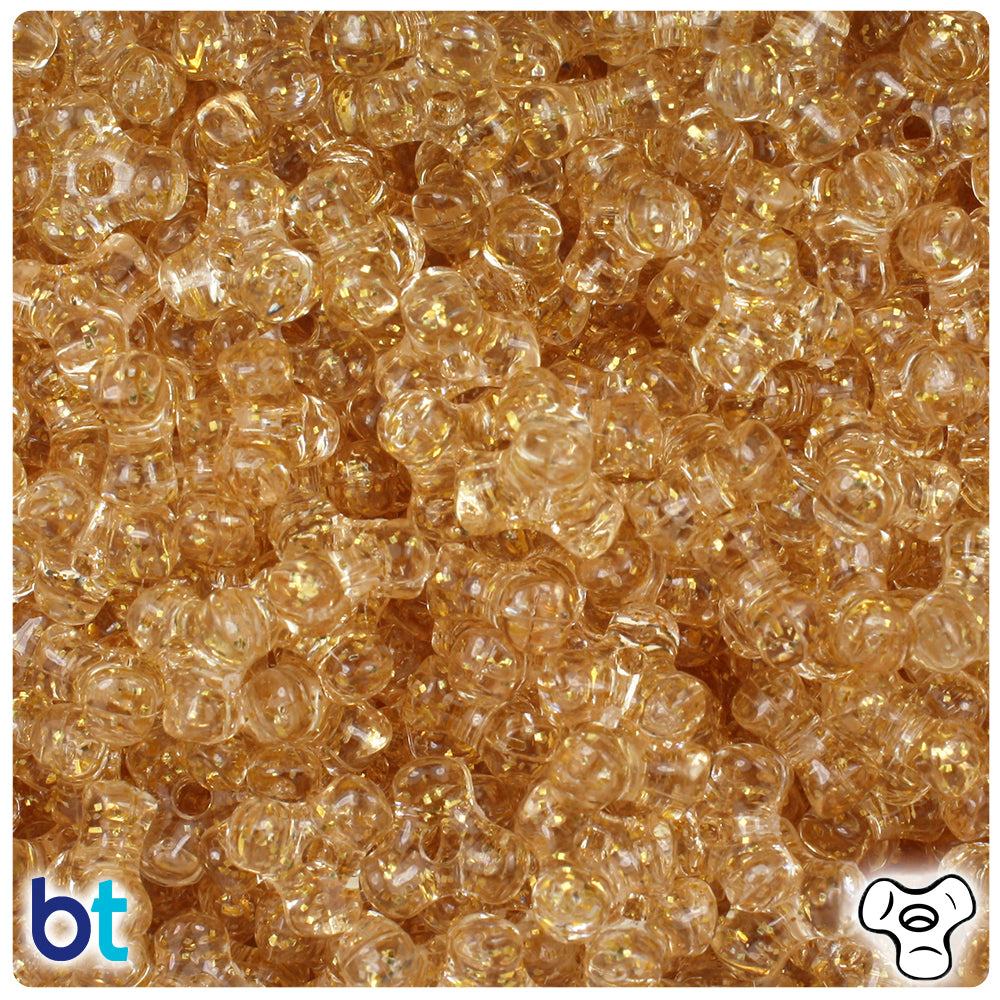 Gold Sparkle 11mm TriBead Plastic Beads (500pcs)
