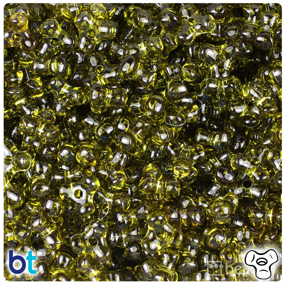 Avocado Transparent 11mm TriBead Plastic Beads (500pcs)