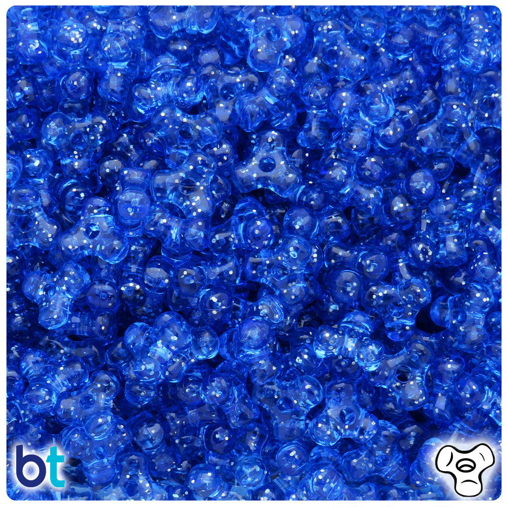 Dark Sapphire Sparkle 11mm TriBead Plastic Beads (500pcs)