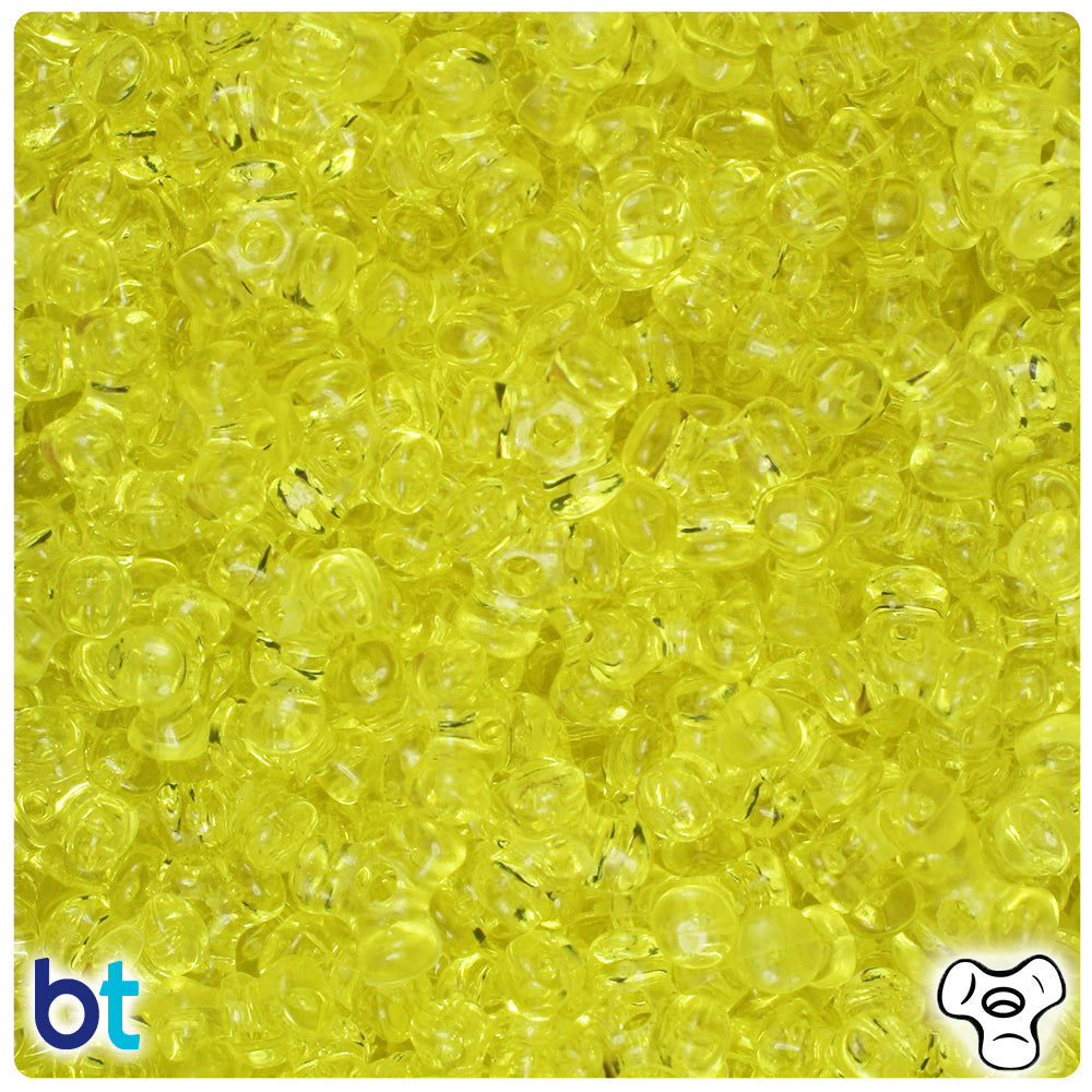 Yellow Transparent 11mm TriBead Plastic Beads (500pcs)