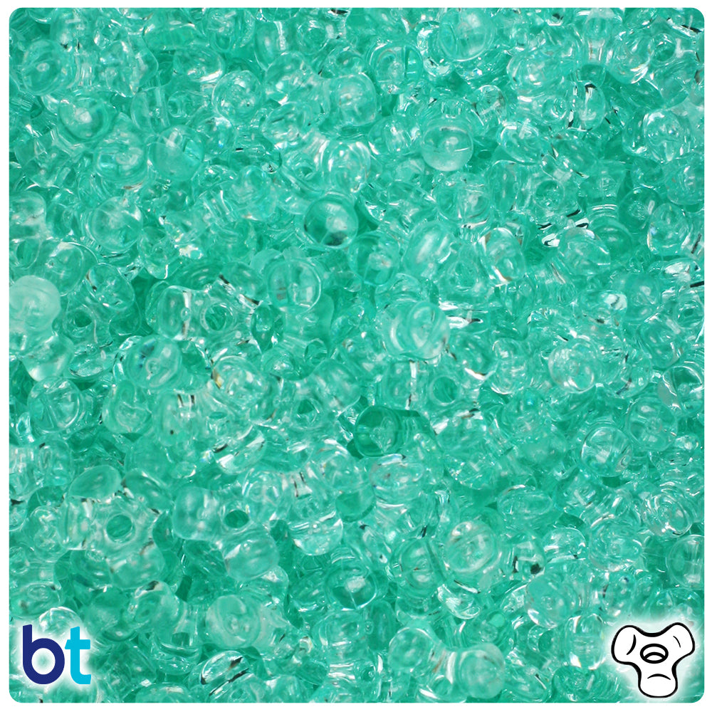 Green Aqua Transparent 11mm TriBead Plastic Beads (500pcs)