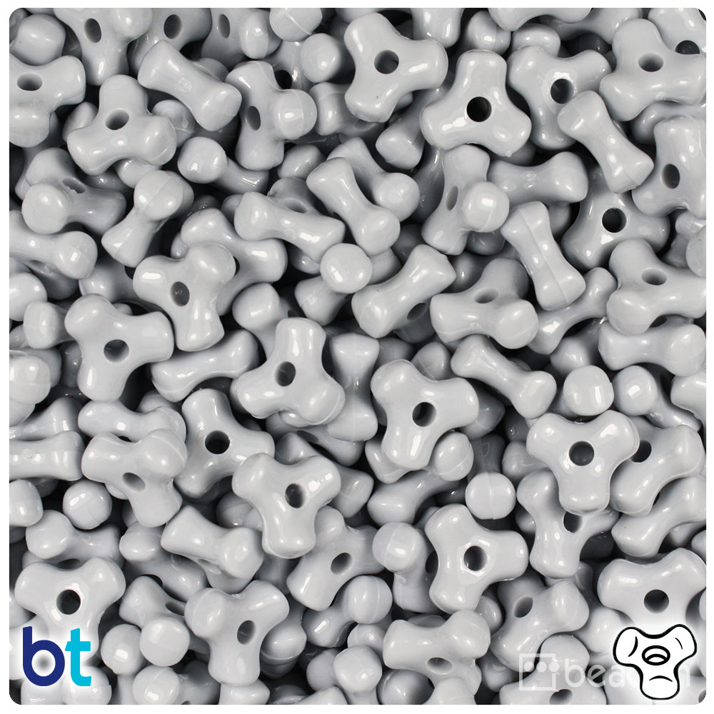 Grey Opaque 11mm TriBead Plastic Beads (500pcs)