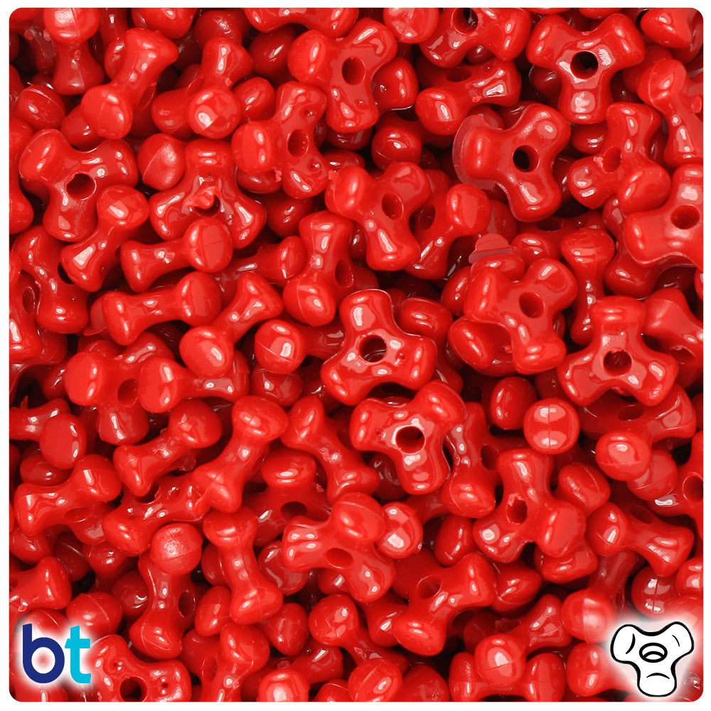 Red Opaque 11mm TriBead Plastic Beads (500pcs)