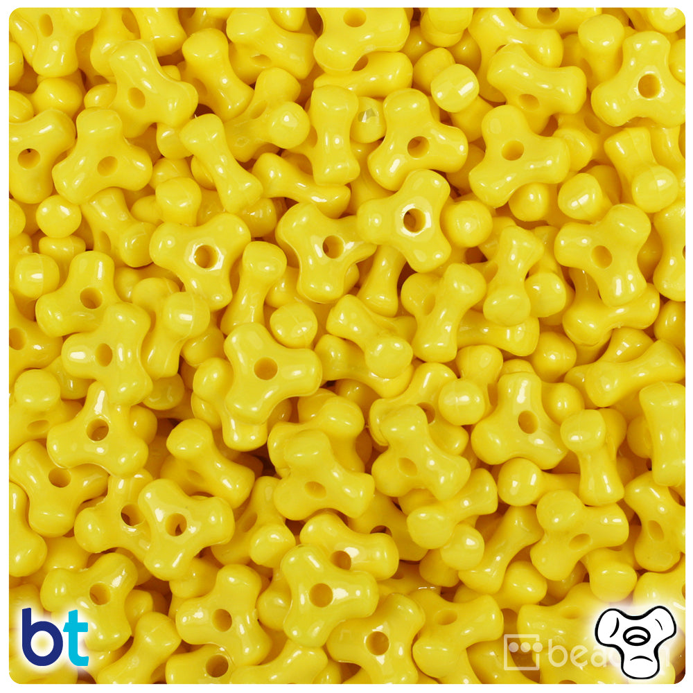 Yellow Opaque 11mm TriBead Plastic Beads (500pcs)