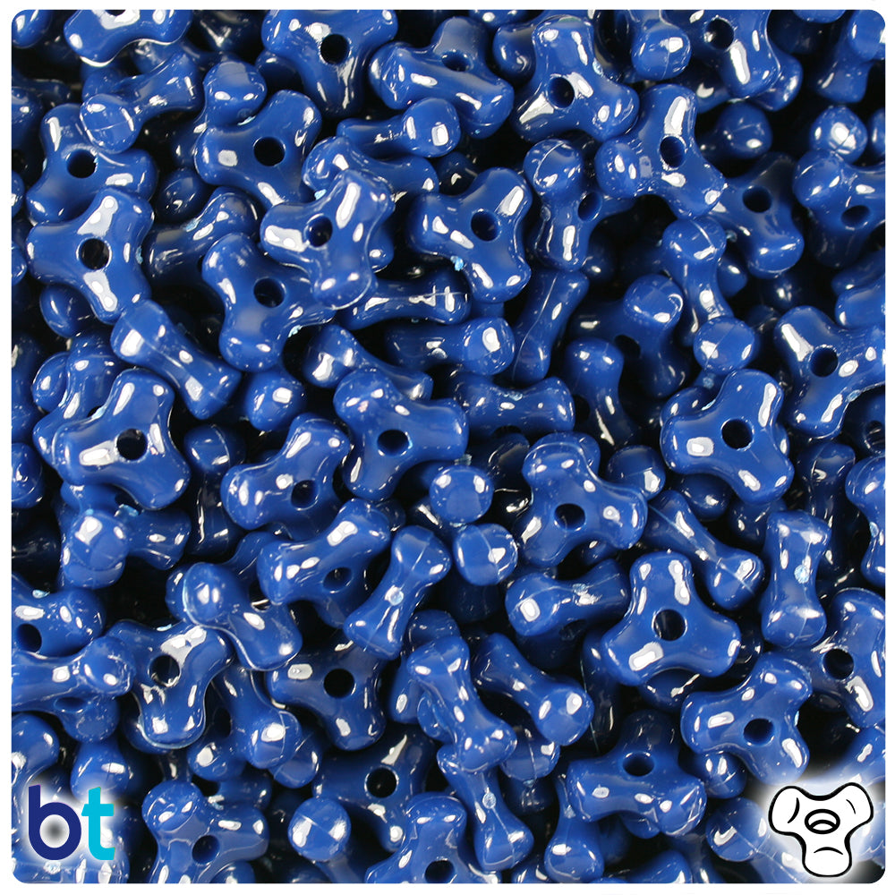 Navy Opaque 11mm TriBead Plastic Beads (500pcs)