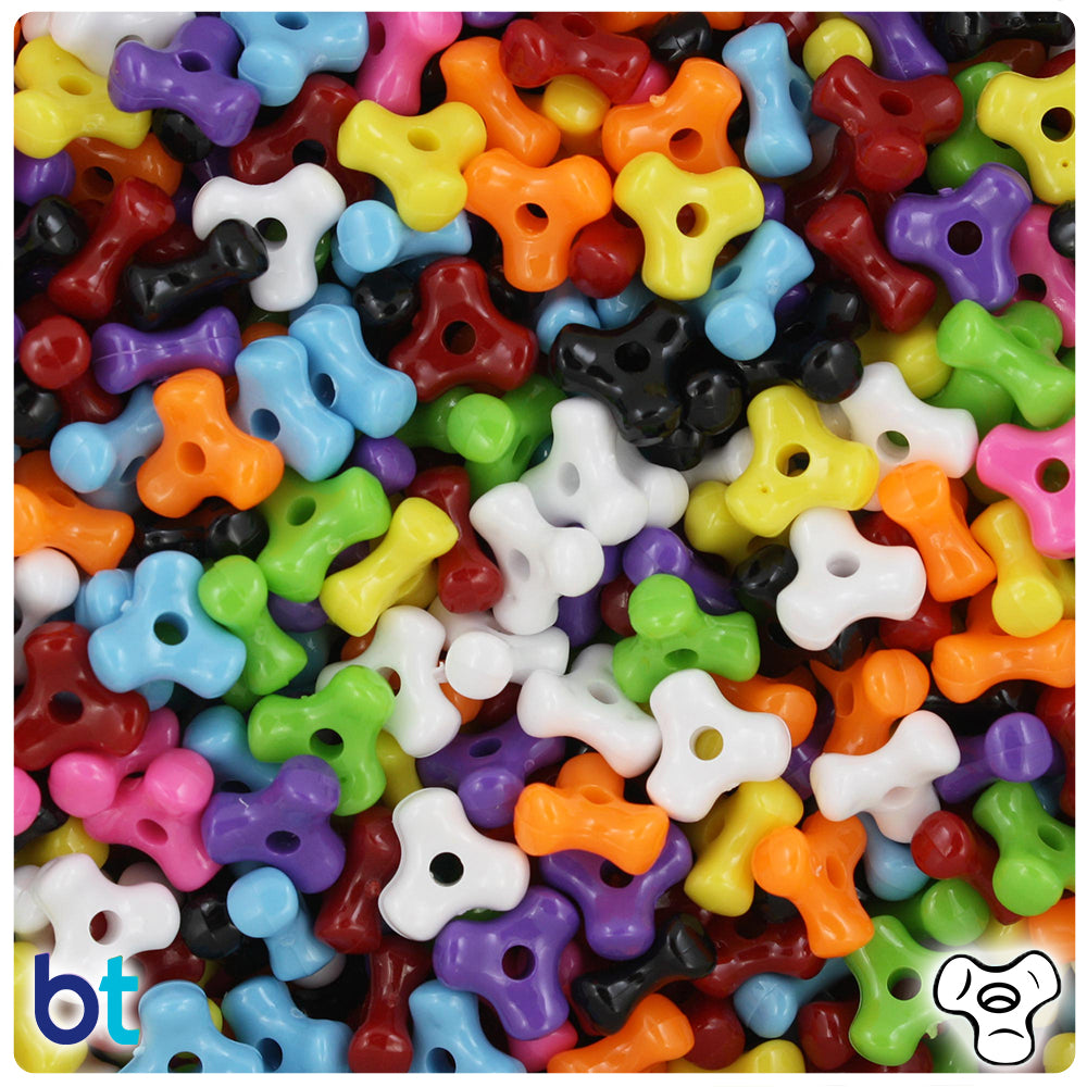 Opaque Mix 11mm TriBead Plastic Beads (500pcs)