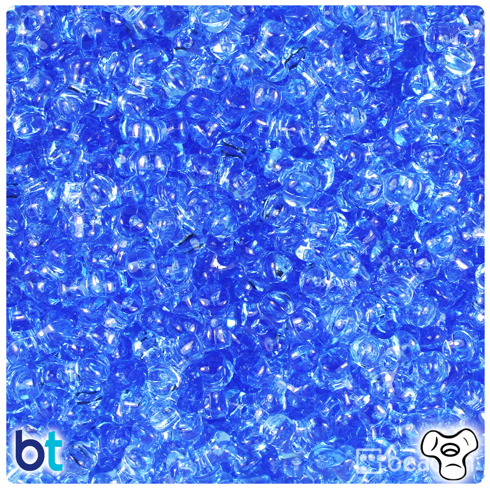 Medium Sapphire Transparent 11mm TriBead Plastic Beads (500pcs)
