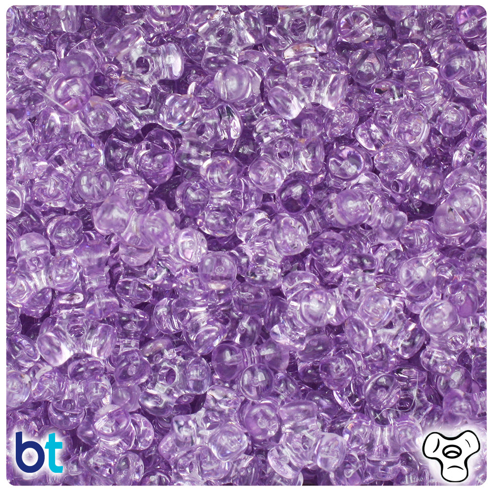 Light Amethyst Transparent 11mm TriBead Plastic Beads (500pcs)