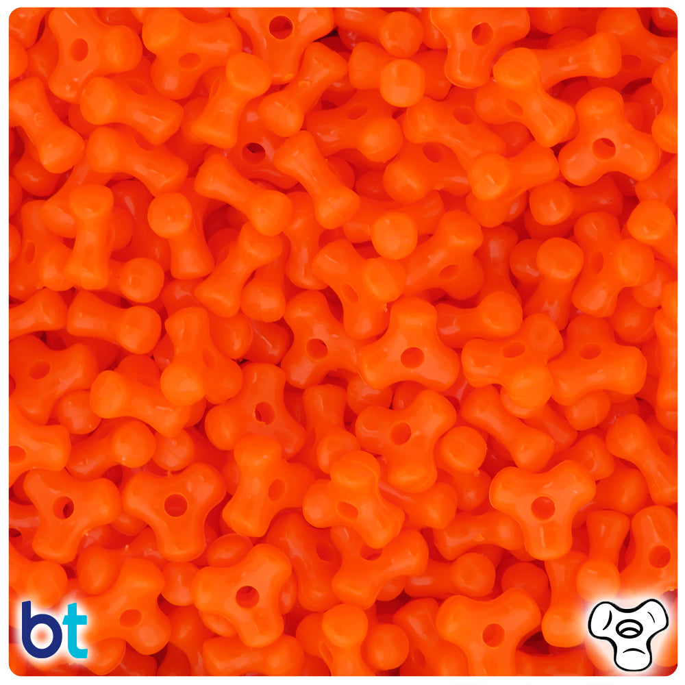 Tangelo Neon Bright 11mm TriBead Plastic Beads (500pcs)