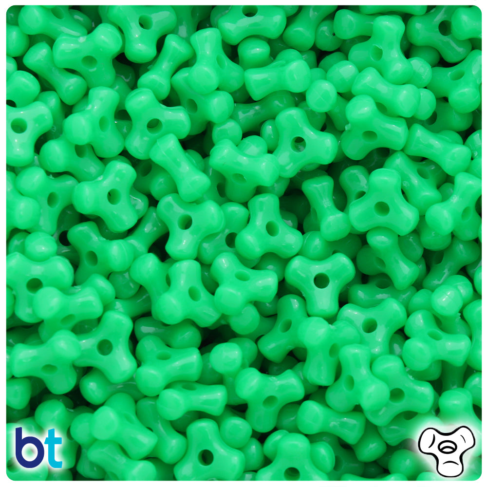 Grasshopper Neon Bright 11mm TriBead Plastic Beads (500pcs)
