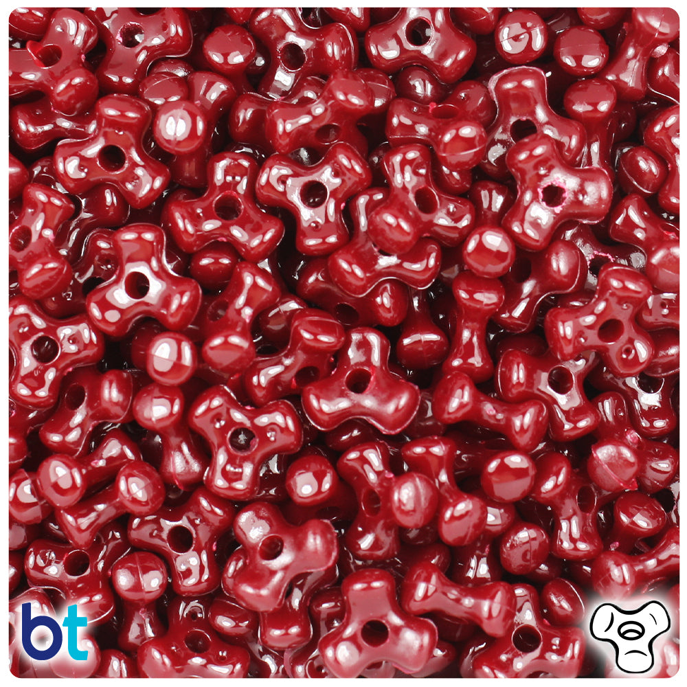 Burgundy Opaque 11mm TriBead Plastic Beads (500pcs)